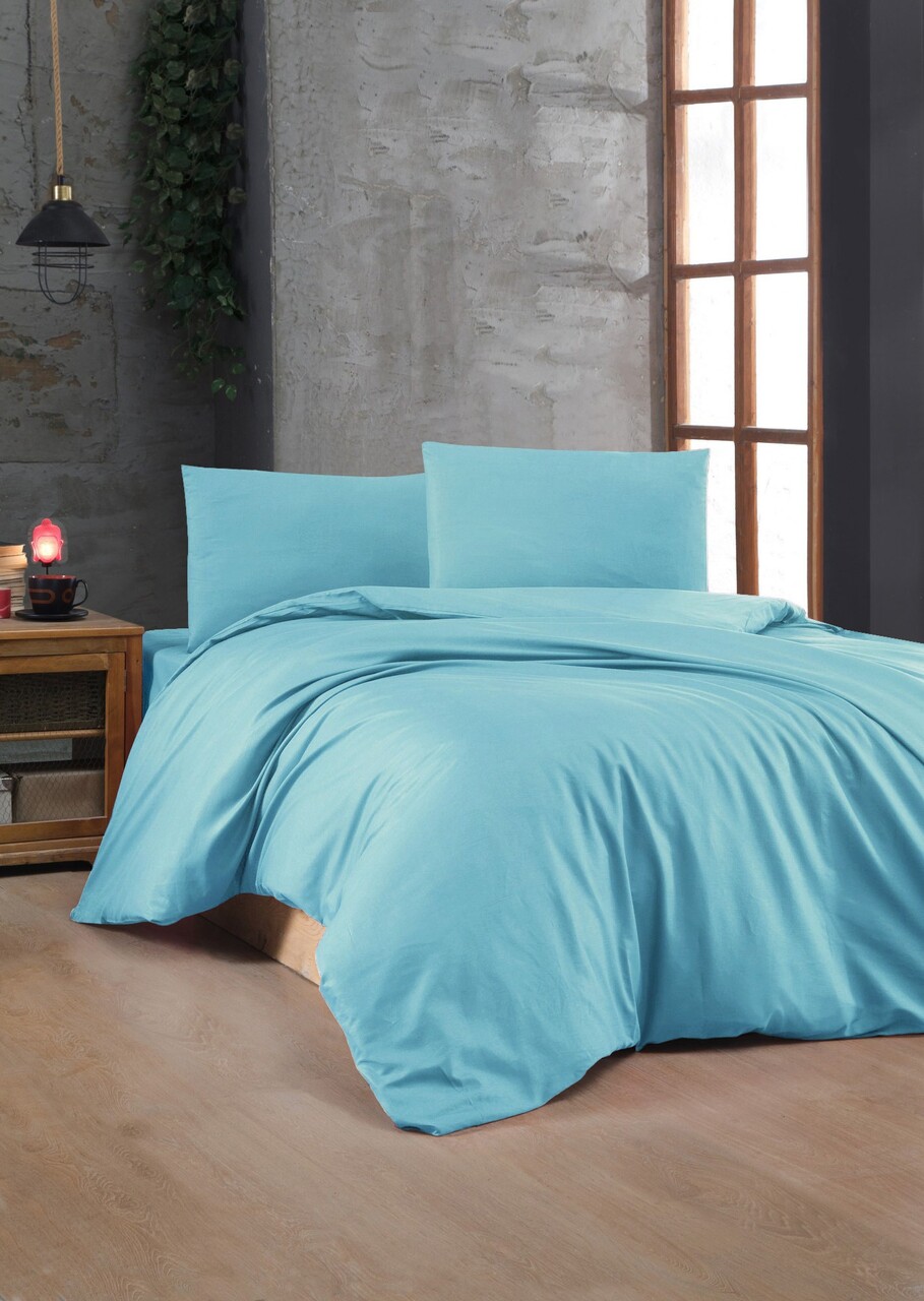 Lenjerie de pat pentru o persoana Single XXL (DE), L'essentiel Maison, Turquoise, Turcoaz - imagine 4